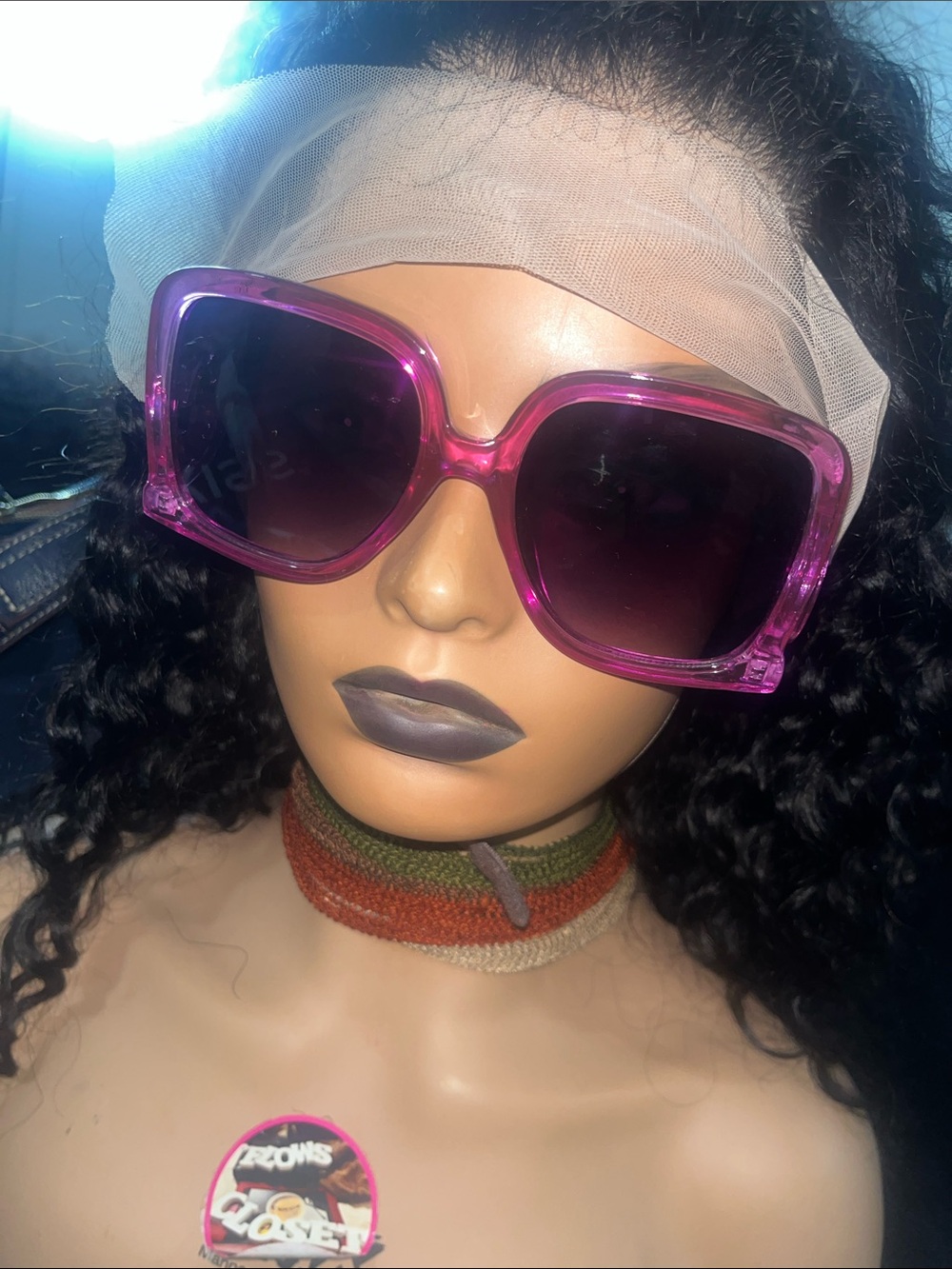 Purple Oversized Square Sunglasses - Women Accessories